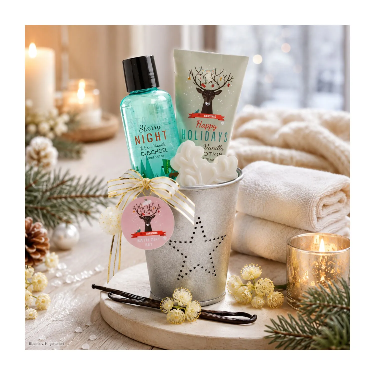 Wellness-Geschenkset: Happy Holidays, silber – Bild 5