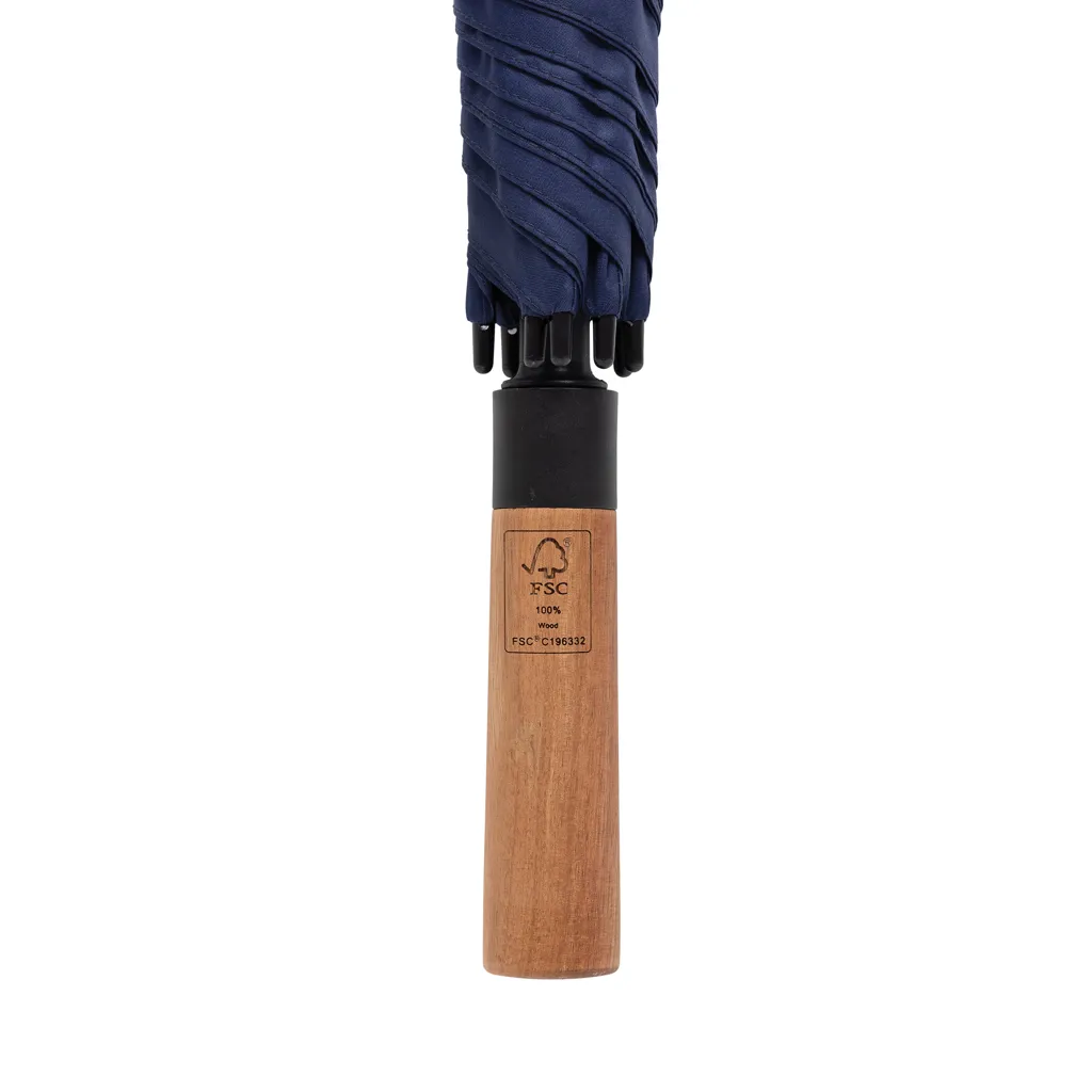 Tony Aware™ RPET 30" Schirm mit auto. Öffnung & Akaziengriff, navy blau – Bild 4