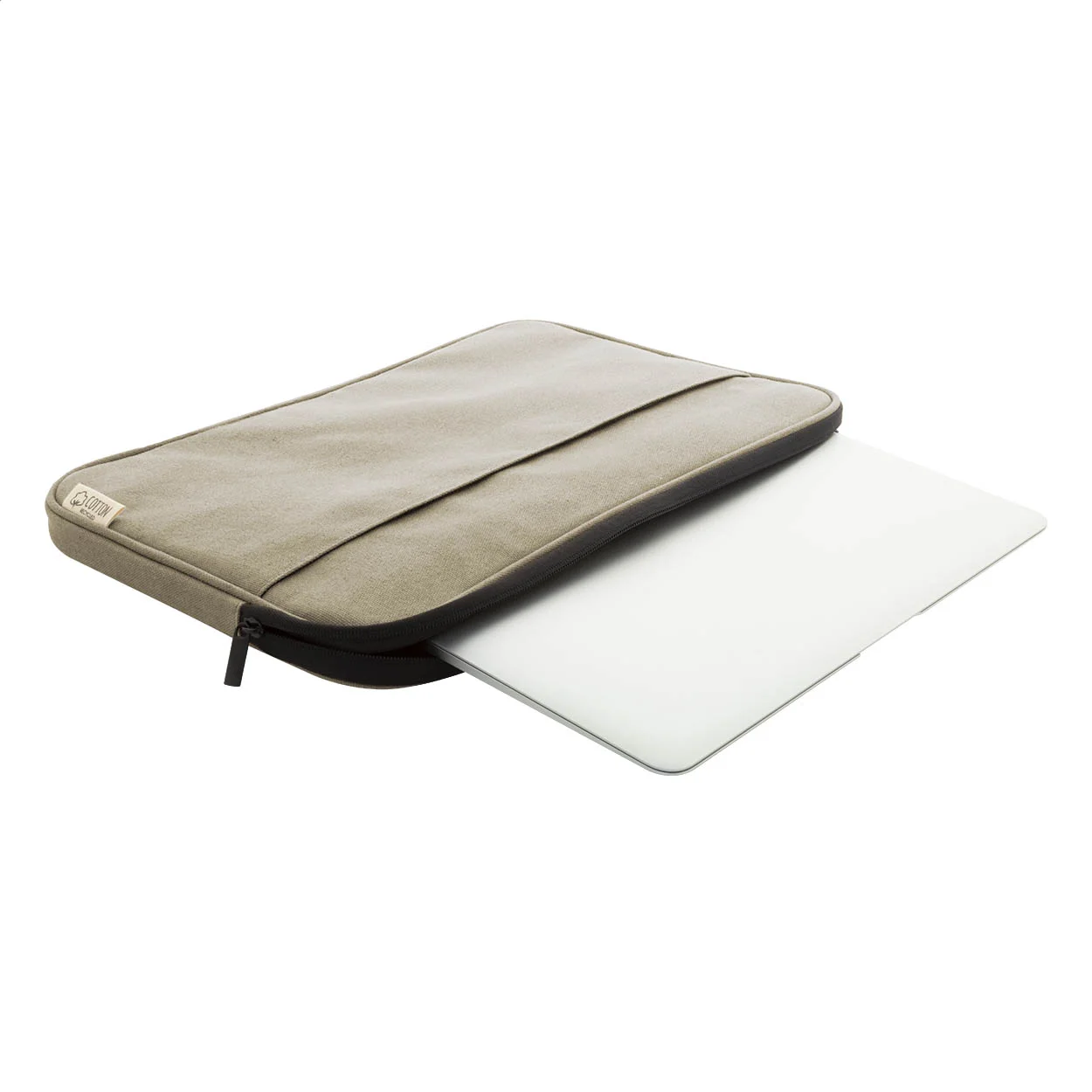 Recycelten Canvas Laptoptasche Rebyss Comp, beige – Bild 7