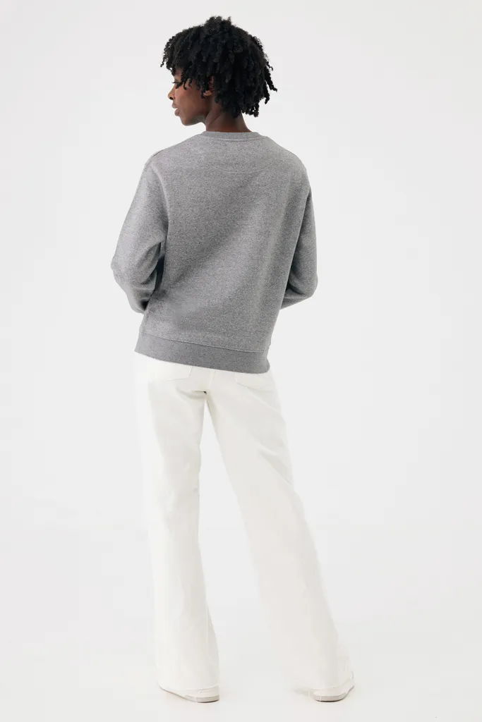 IQONIQ Torla Rundhals-Pullover aus recycelter Baumwolle, light heather anthracite – Bild 7