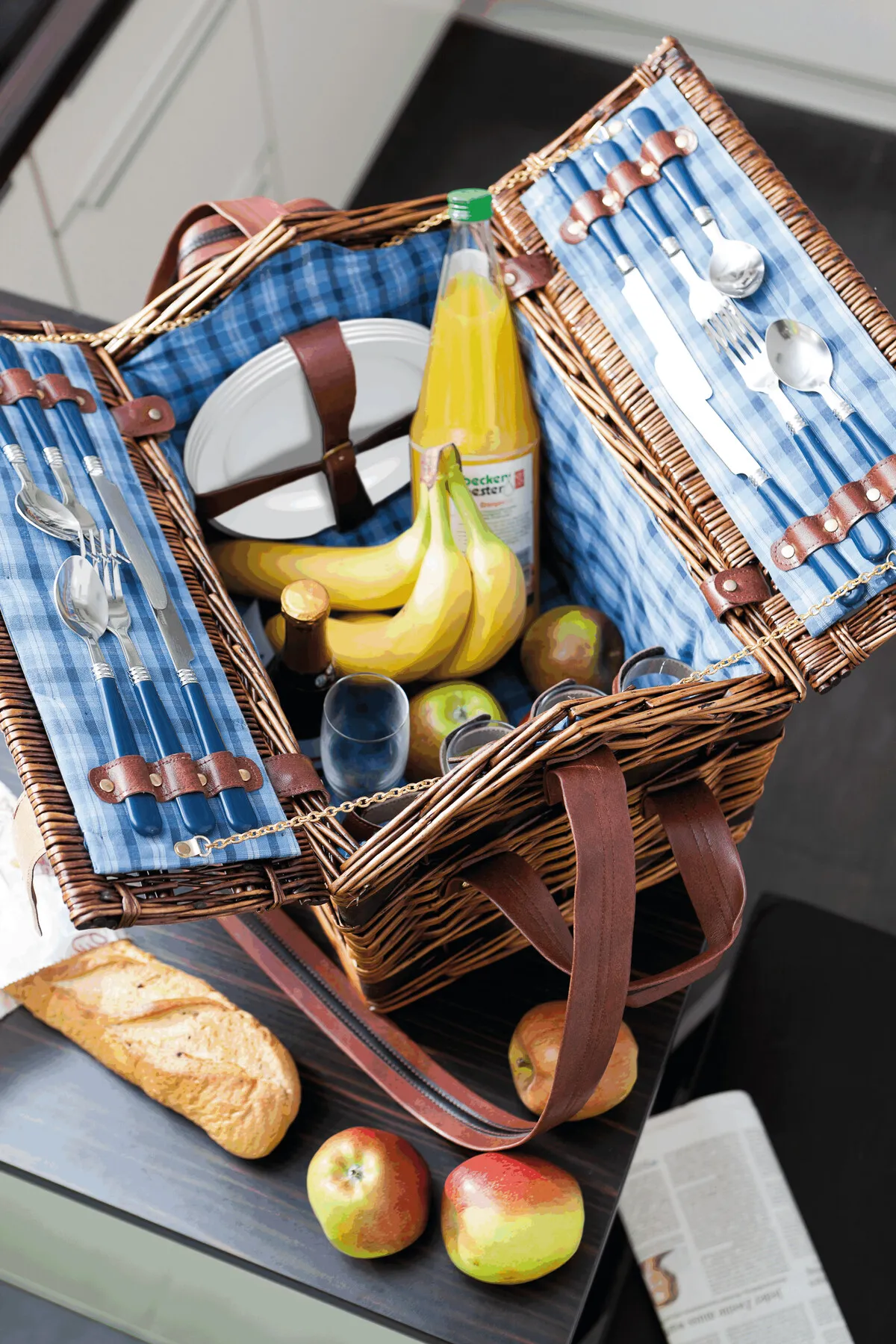 SUMMERTIME - Weiden-Picknickkorb blau, blau – Bild 12