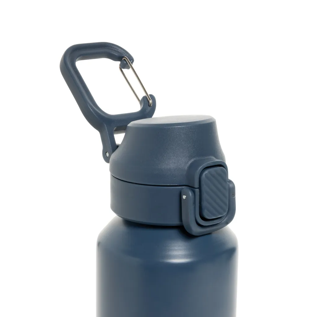 Via RCS Re-Steel Sportflasche mit Verschluss, 600ml, navy blau – Bild 3