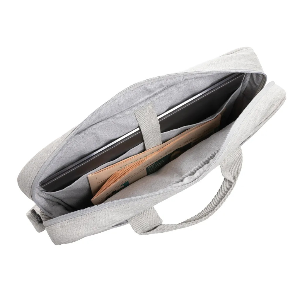 Laluka AWARE™ 15.4" Laptop-Tasche aus recycelter Baumwolle, grau – Bild 4