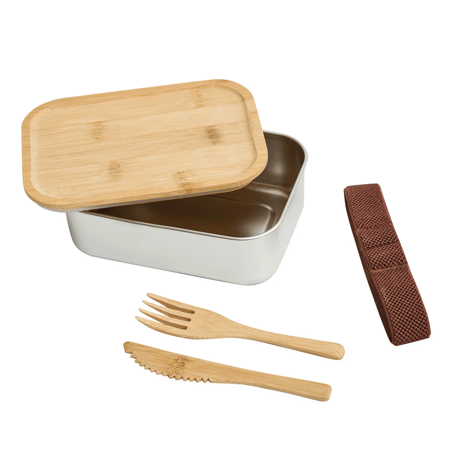 MECOZI TASTE - Lunchbox braun, silber, braun, silber – Bild 2