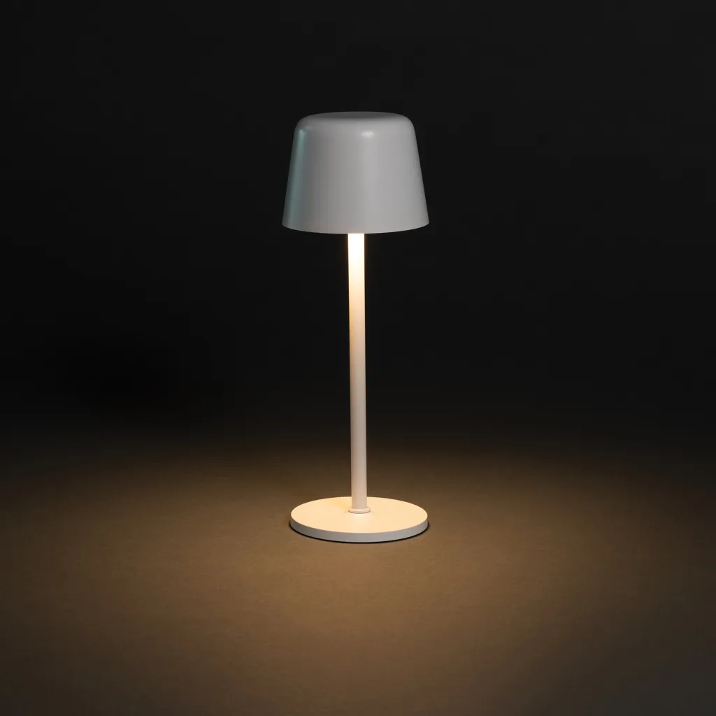 Zenic USB Tischleuchte aus RCS recyceltem Kunststoff, weiß – Bild 5