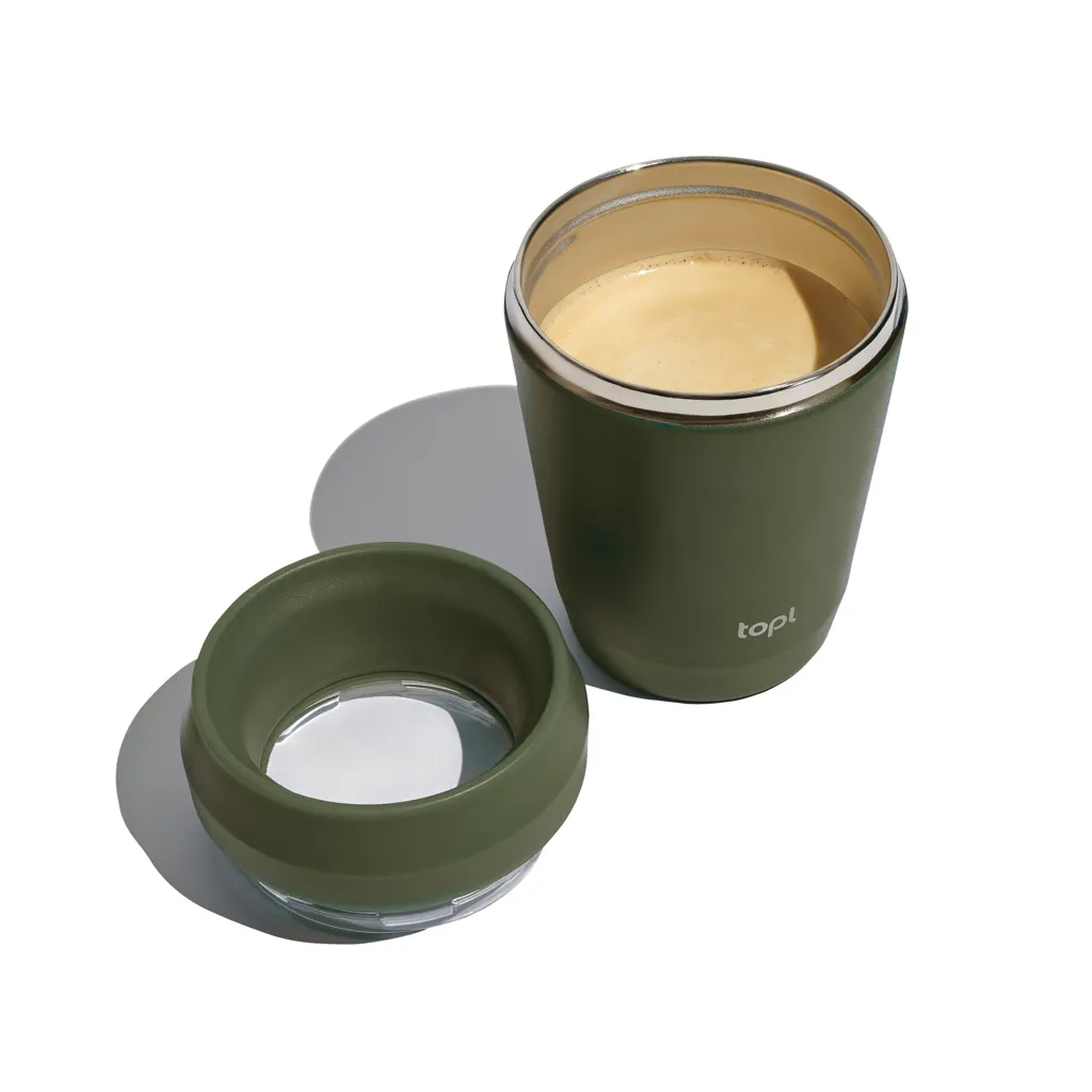 Topl-Trinkbecher aus rec. Stahl mit 360-Grad-Deckel 236ml, grün – Bild 2