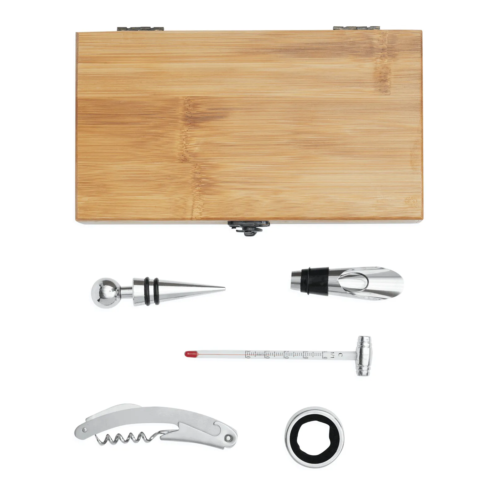 BAMBOO PLEASURE - Weinset braun, silber, braun, silber – Bild 3