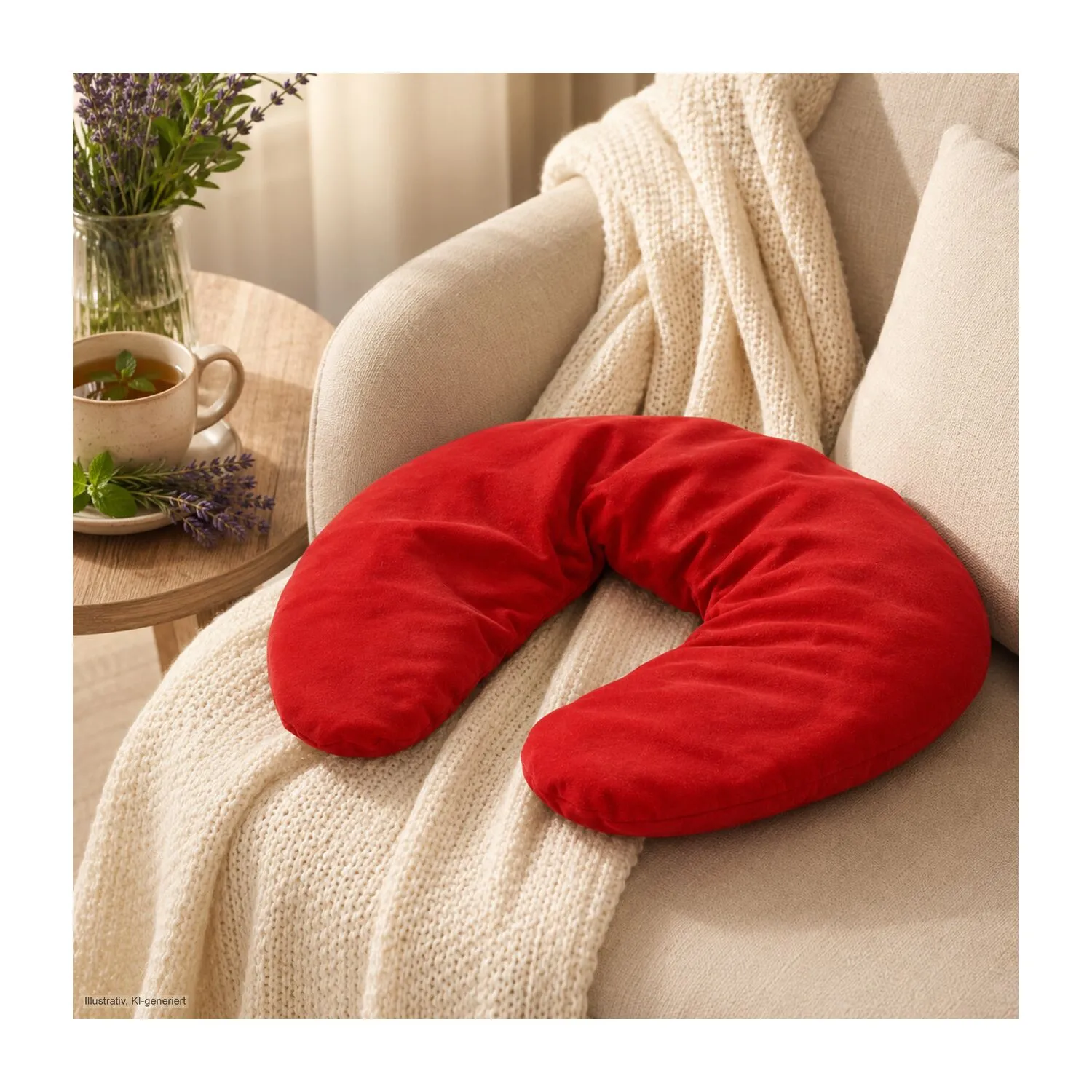 Nackenhörnchen Körnerkissen Relax, rot – Bild 4