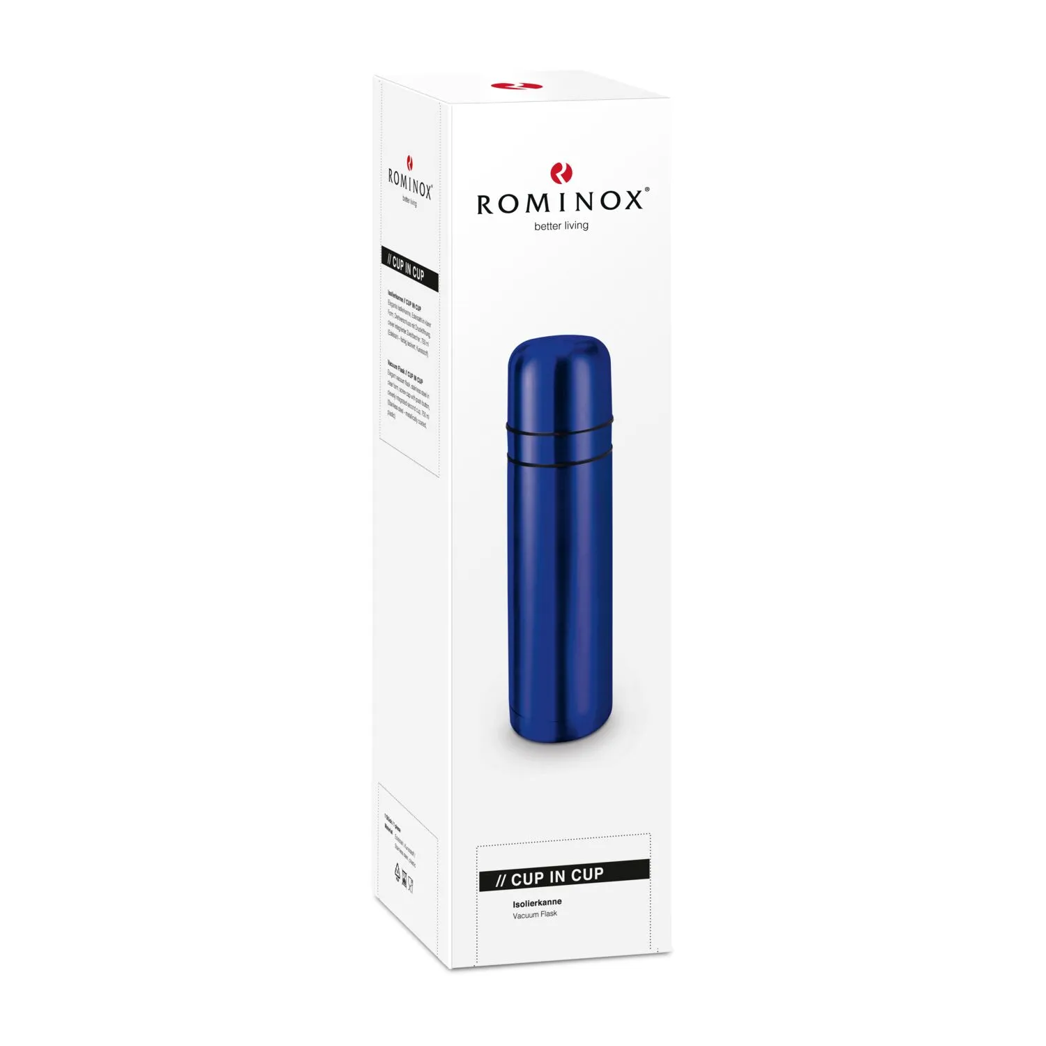 ROMINOX® Isolierkanne // Cup in Cup - mit 2 Deckeln - Blau, blau – Bild 4