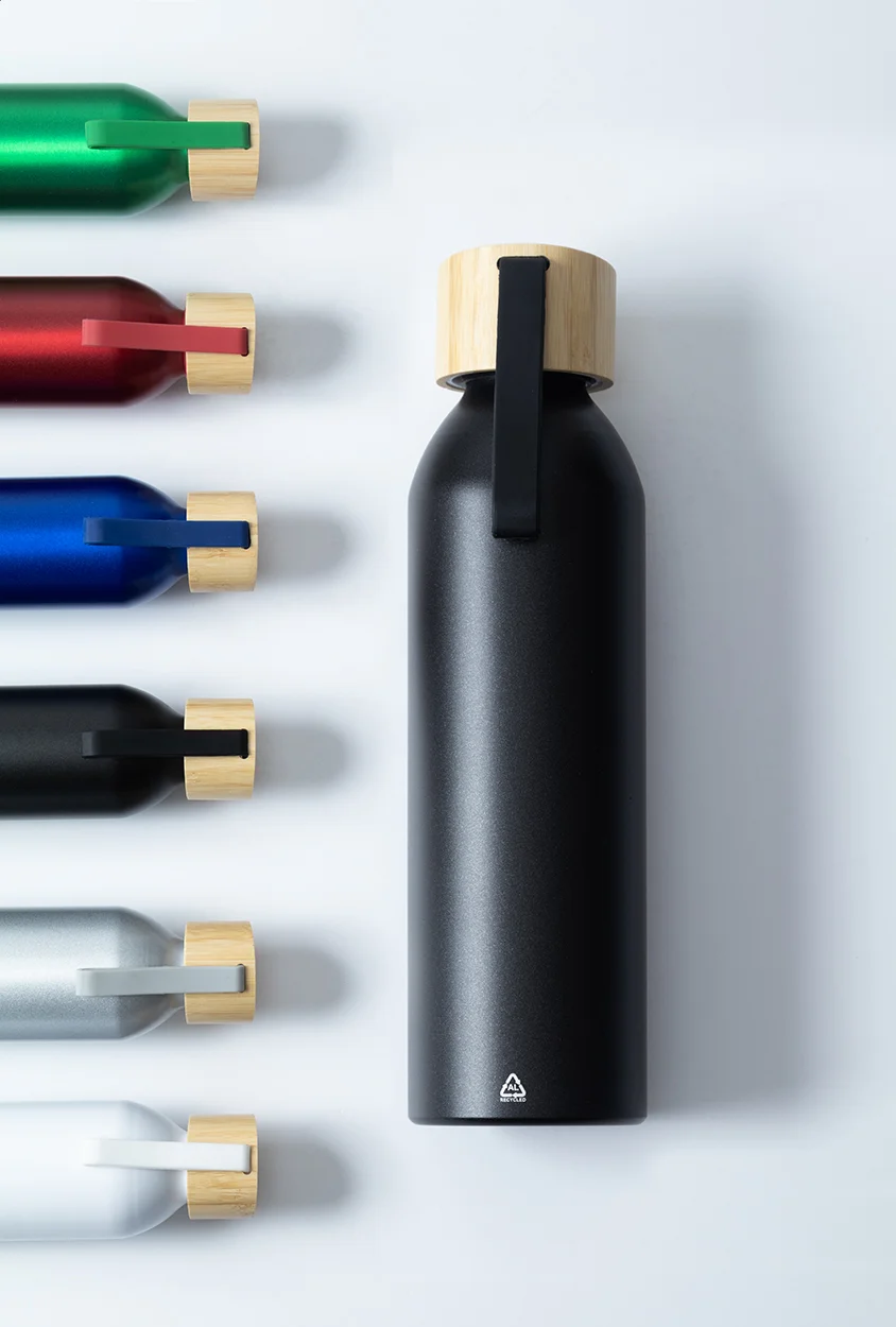 Flasche Ralusip Plus aus recyceltem Aluminium, schwarz – Bild 5