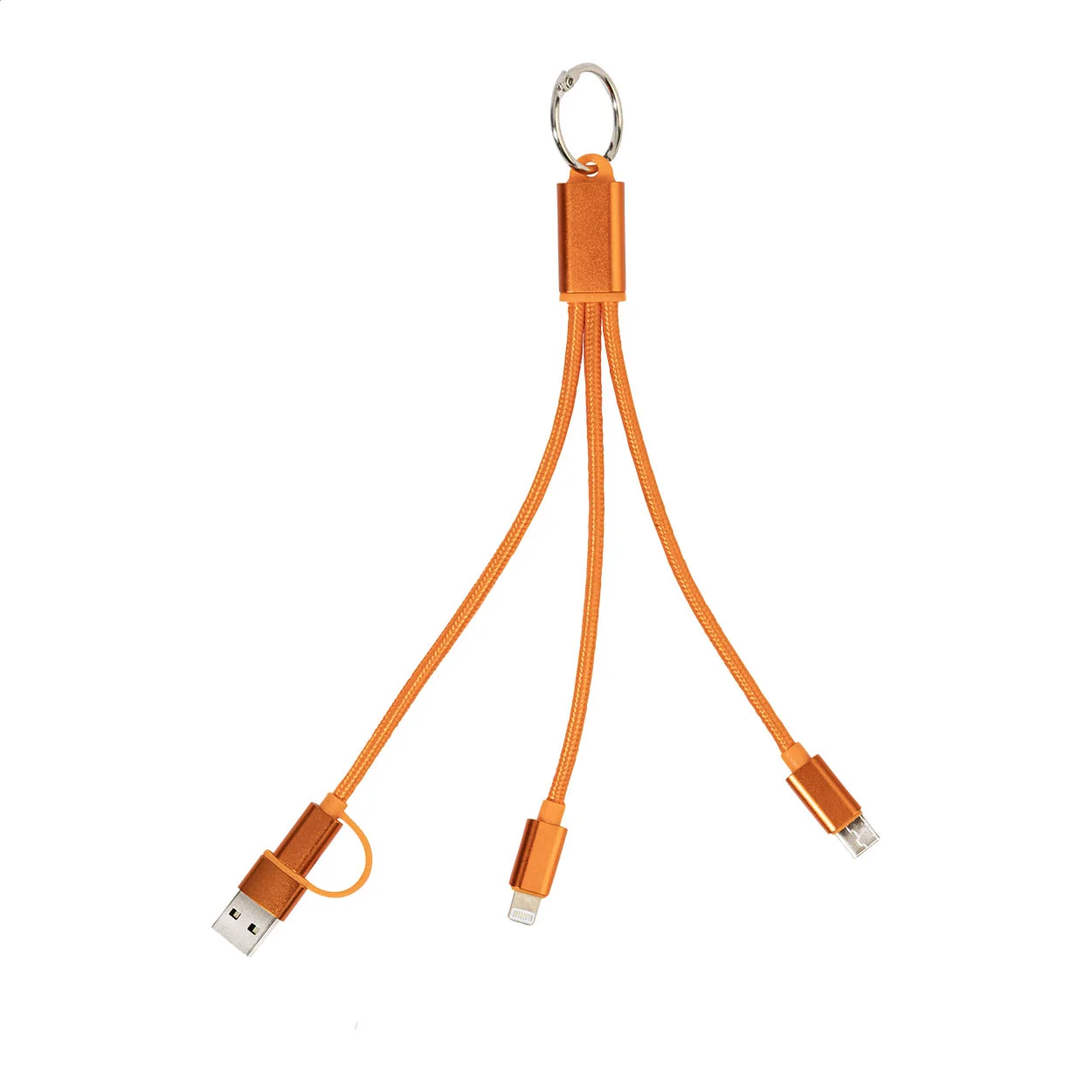 USB-Ladekabel Rafob mit Schlüsselanhänger, orange – Bild 2