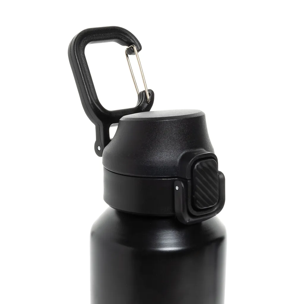Via RCS Re-Steel Sportflasche mit Verschluss, 600ml, schwarz – Bild 3