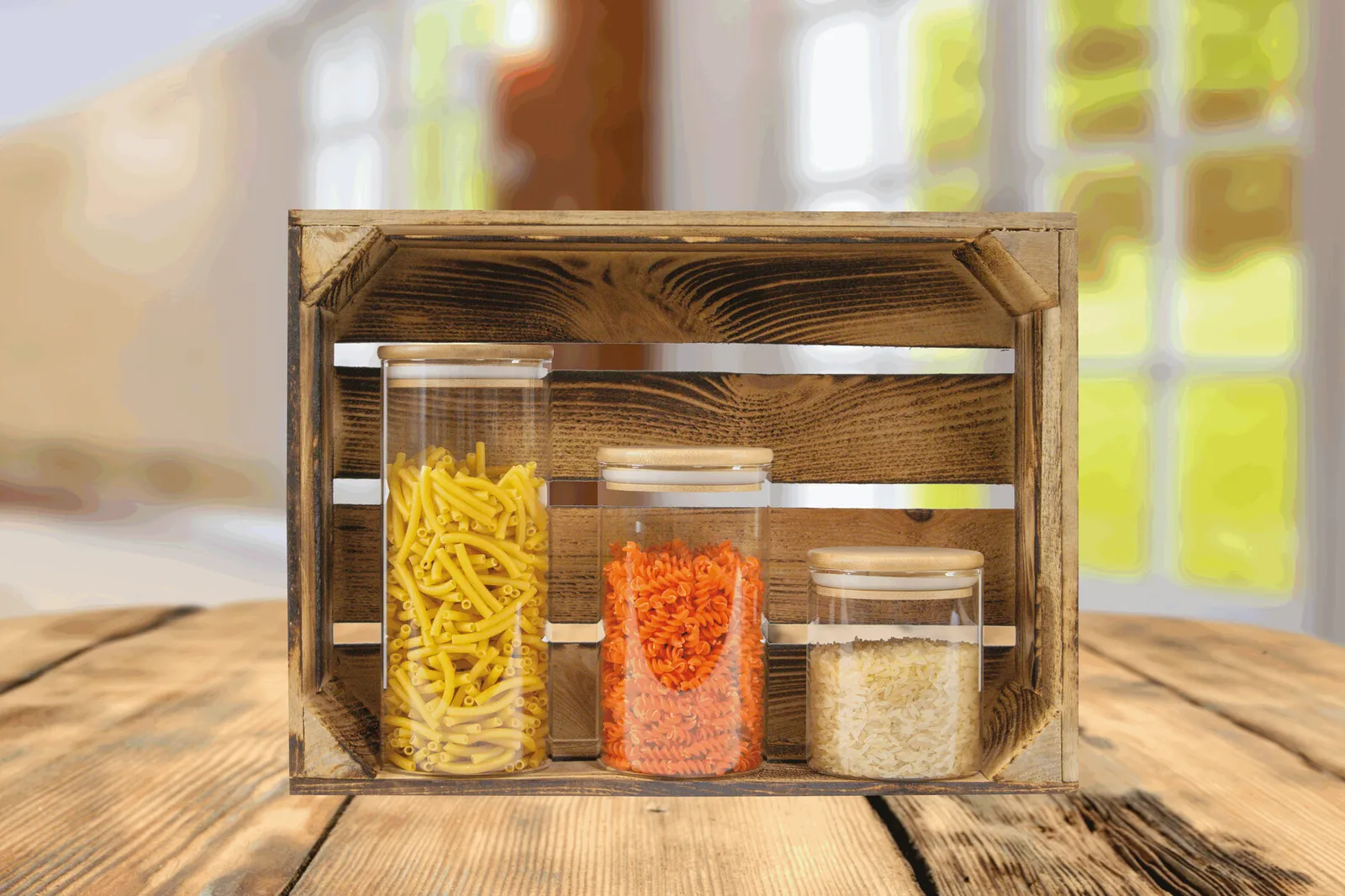 MECOZI STORAGE S - Glas-Vorratsdose, Füllmenge ca. 450 ml braun, transparent, braun, transparent – Bild 8