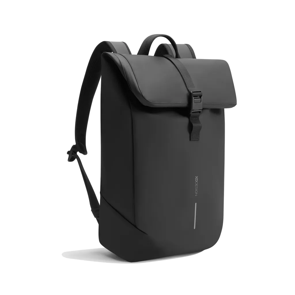 Urban wasserabweisender Flap-Top Rucksack, schwarz – Bild 10