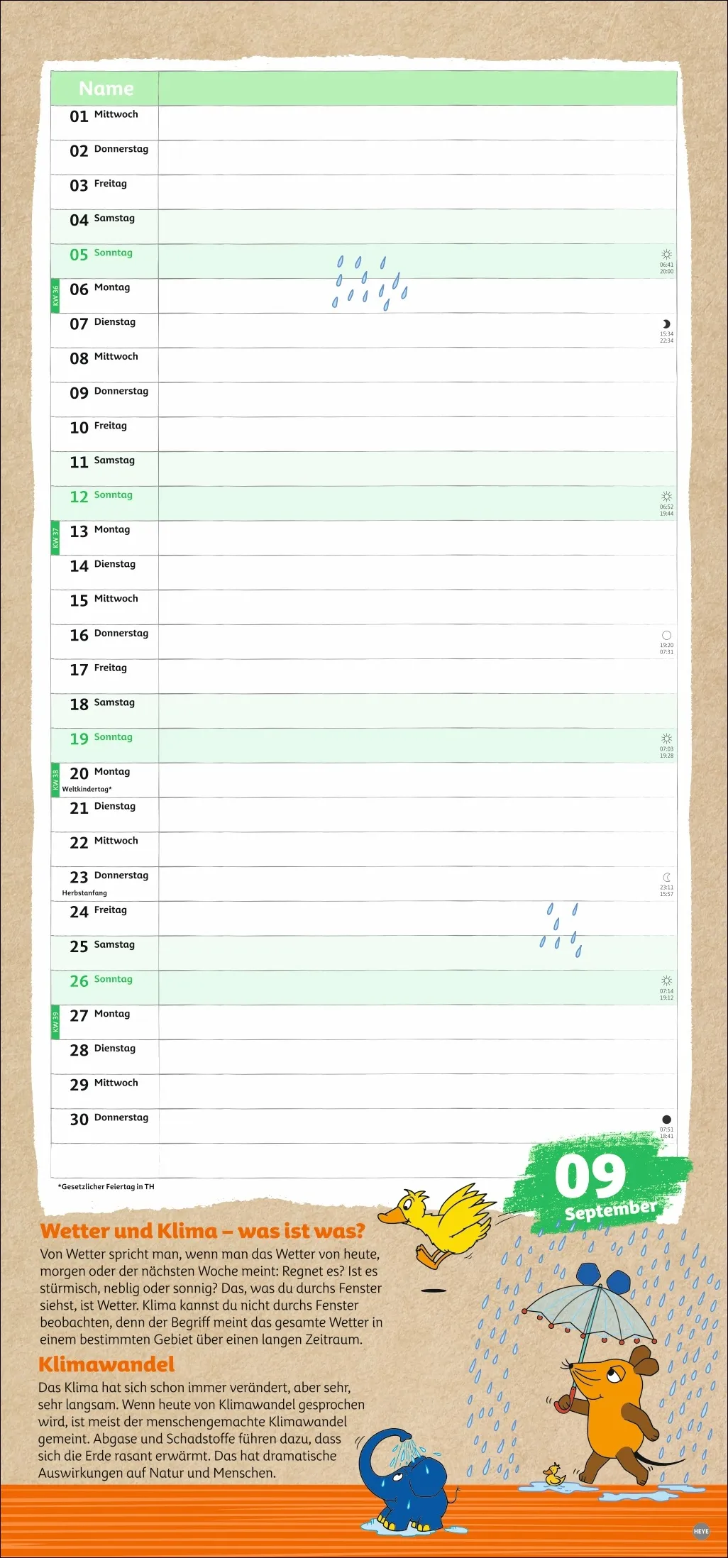 Nachhaltig Planen mit der Maus Wandkalender 2027 – Bild 10