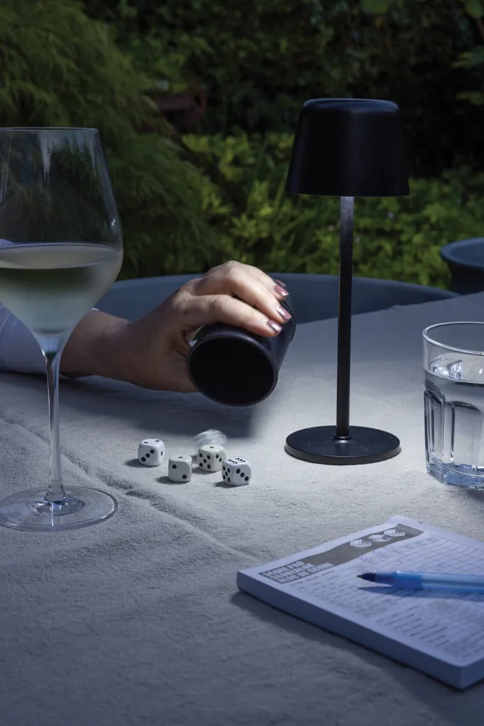 Zenic USB Tischleuchte aus RCS recyceltem Kunststoff, schwarz – Bild 8
