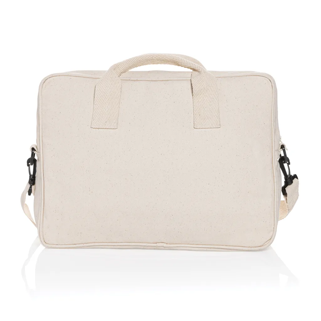 Laluka AWARE™ 15.4" Laptop-Tasche aus recycelter Baumwolle, off white – Bild 3