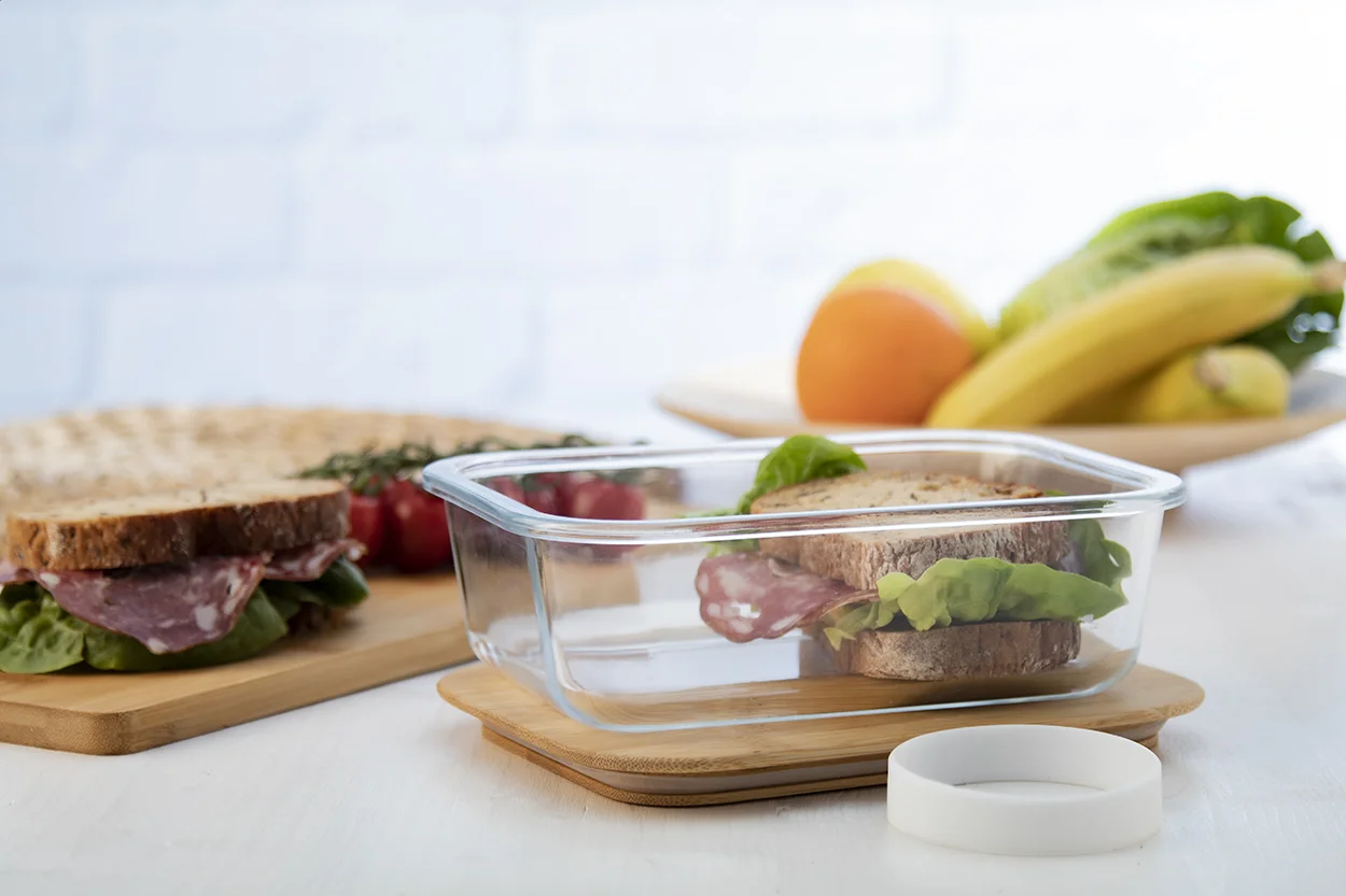 Glas-Lunchbox Vittata, transparent, natur – Bild 4