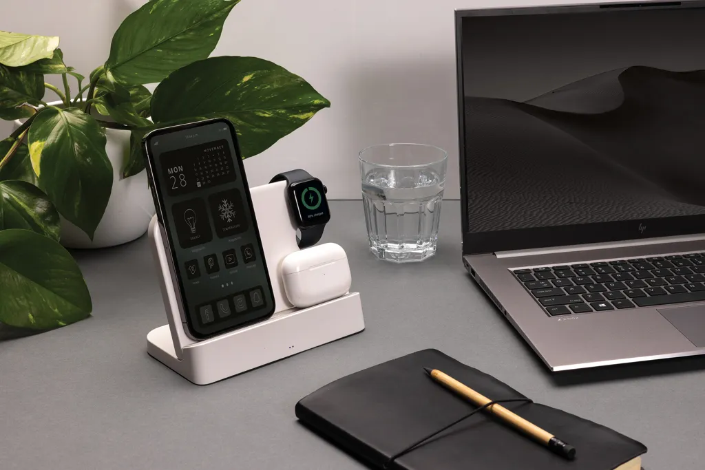 Joltz dual 15W-Ladegerät aus RCS rec. ABS mit iWatch-Slot, weiß – Bild 3