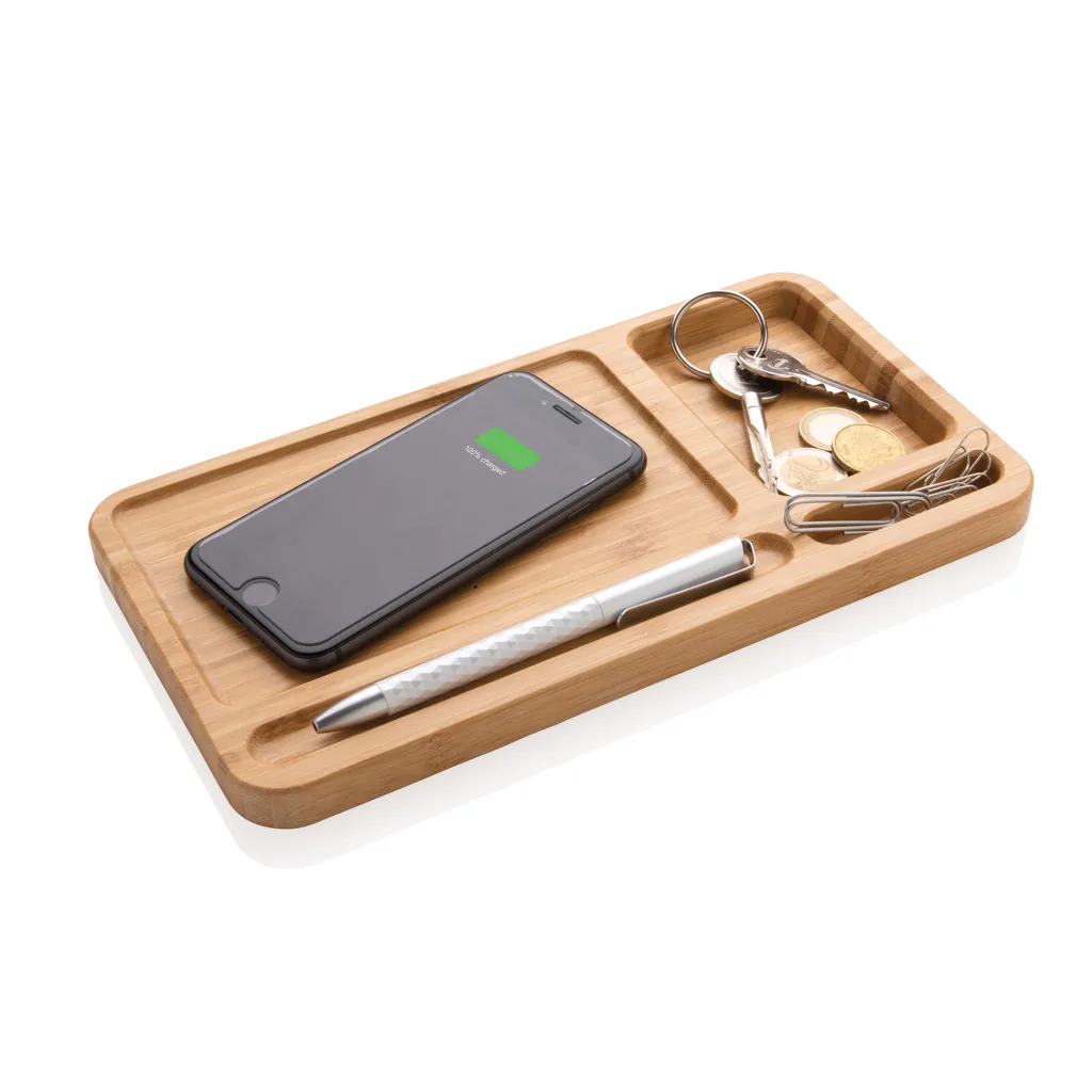 Bambus Desk Organizer mit 10W Wireless Charger, braun – Bild 2