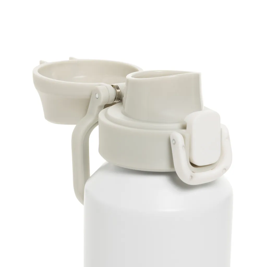 Via RCS Re-Steel Sportflasche mit Verschluss, 600ml, weiß – Bild 4