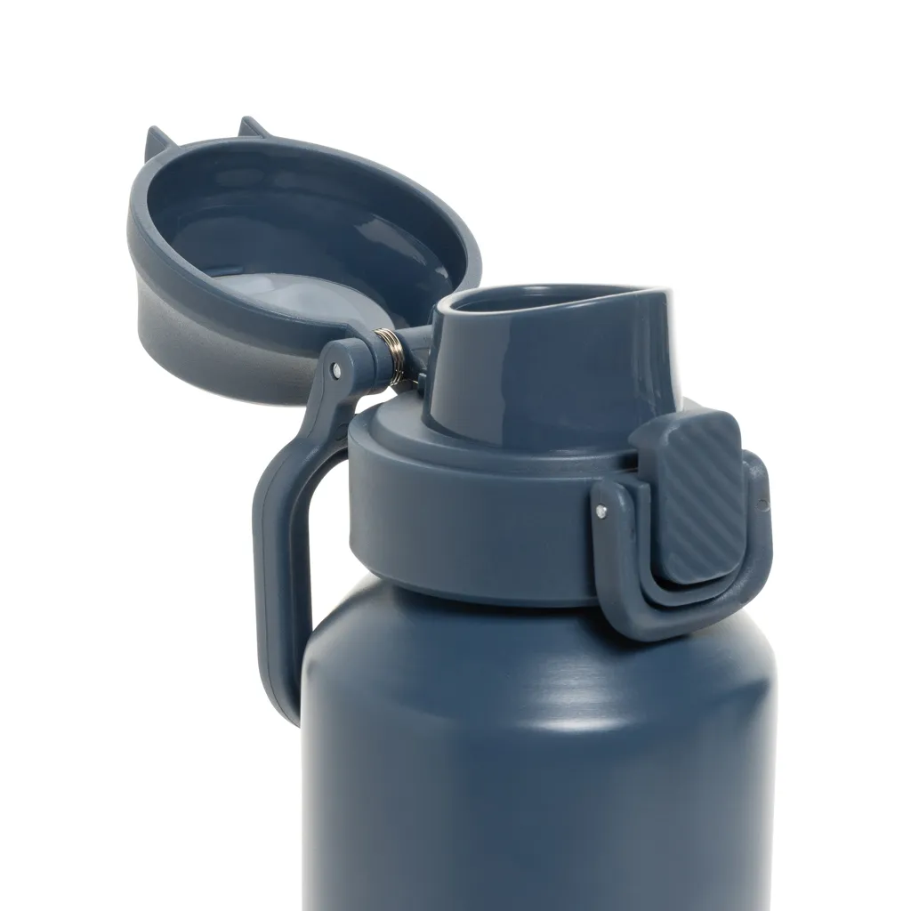 Via RCS Re-Steel Sportflasche mit Verschluss, 600ml, navy blau – Bild 4