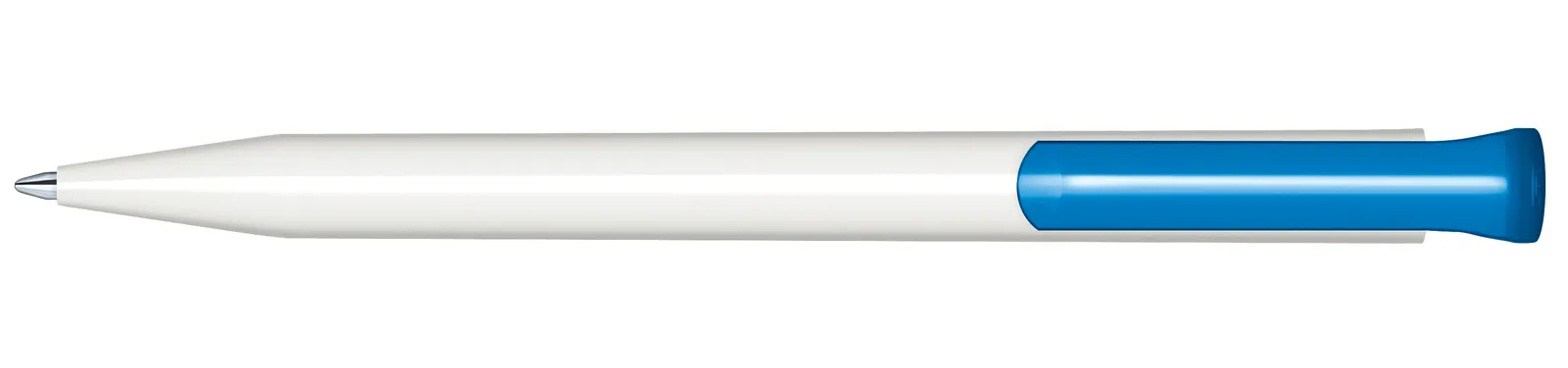 Super Hit Polished Basic Druckkugelschreiber, Weiß - Blau 2935 – Bild 3