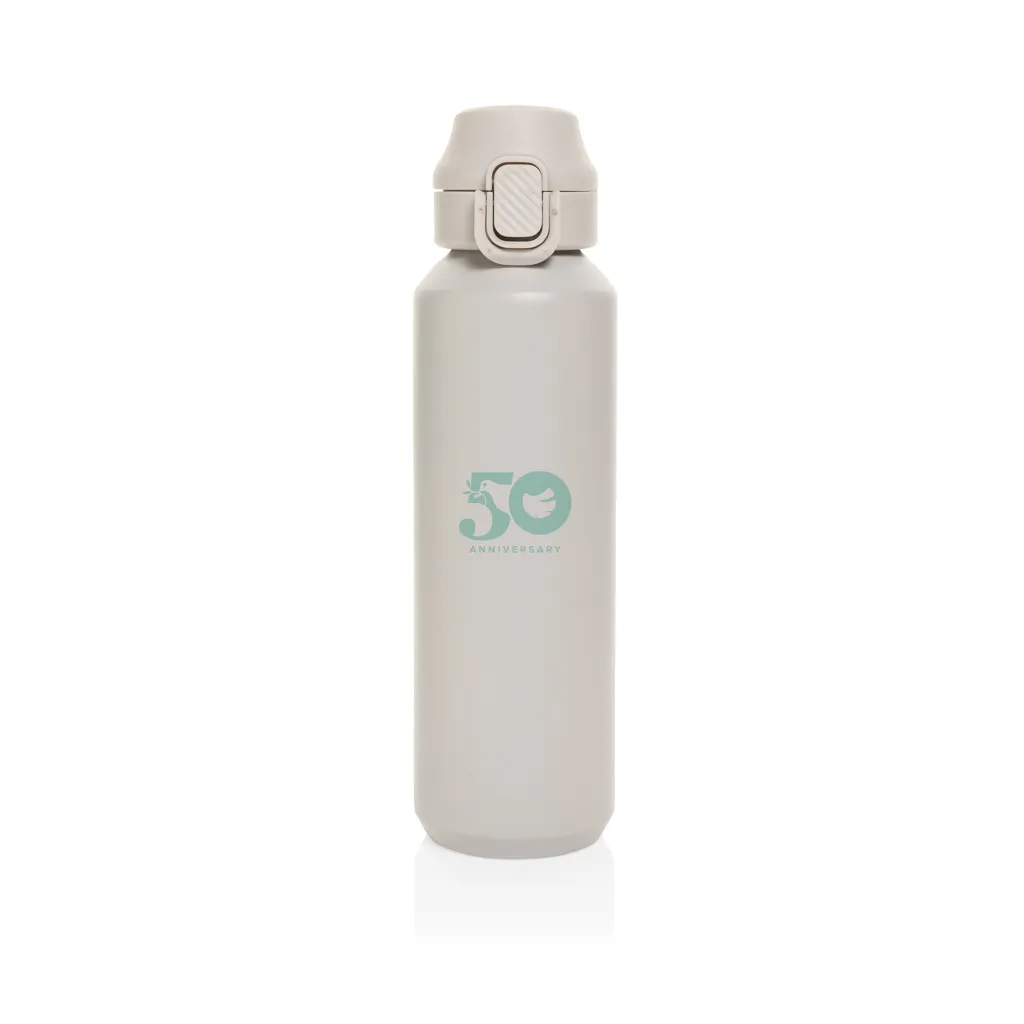 Via RCS Re-Steel Sportflasche mit Verschluss, 600ml, beige – Bild 6