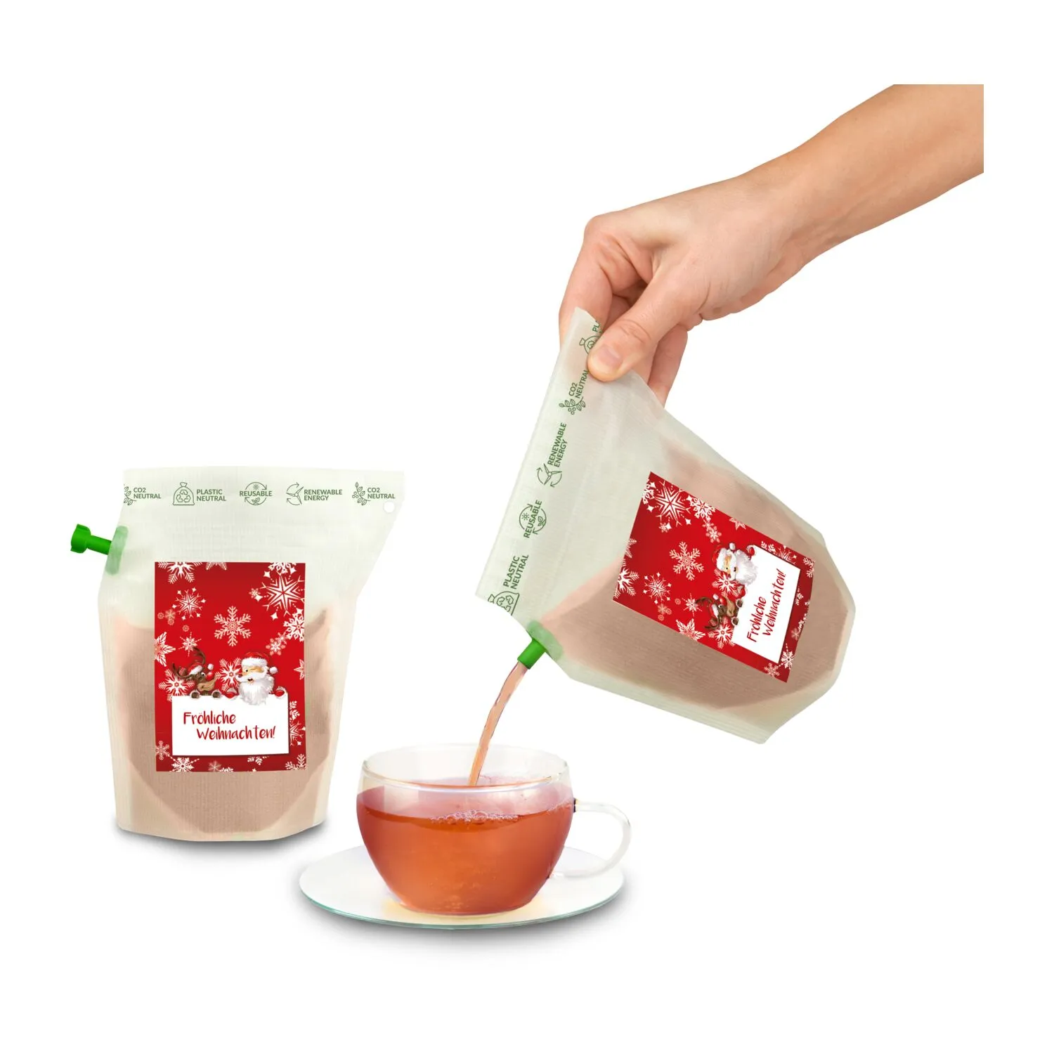 Geschenkartikel / Präsentartikel: Weihnachts-Tee, weiß – Bild 2