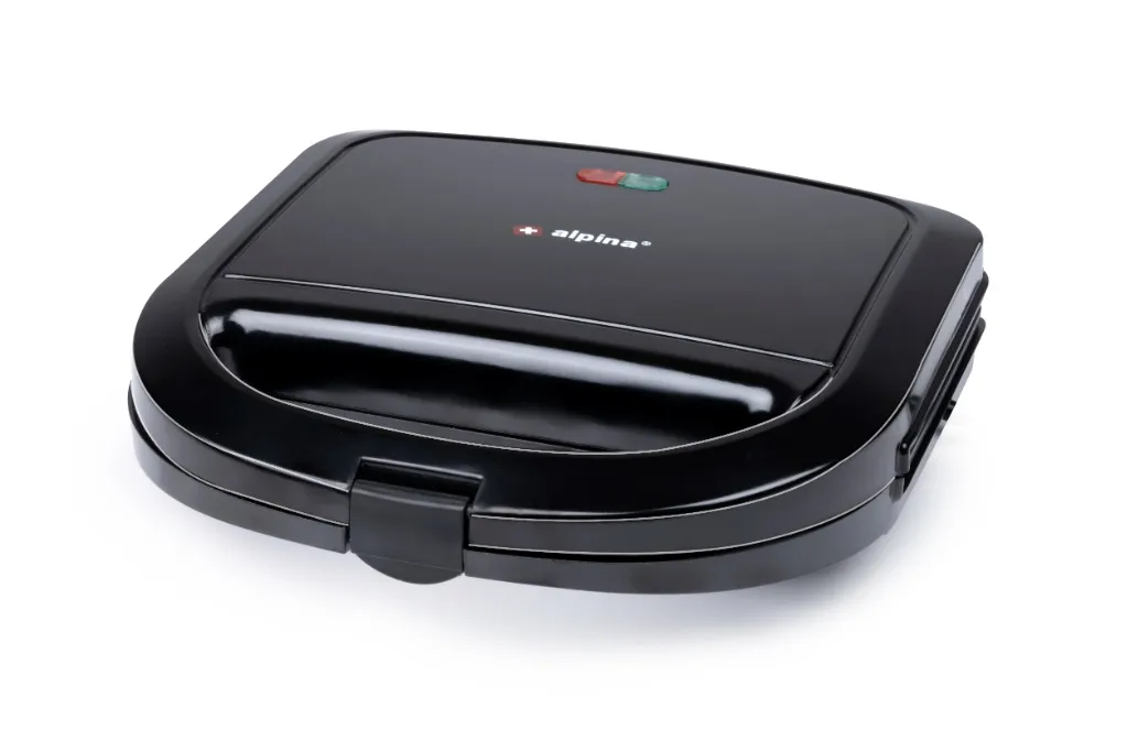 ALPINA Sandwichmaker 750W Kontaktgrill, Schwarz – Bild 2