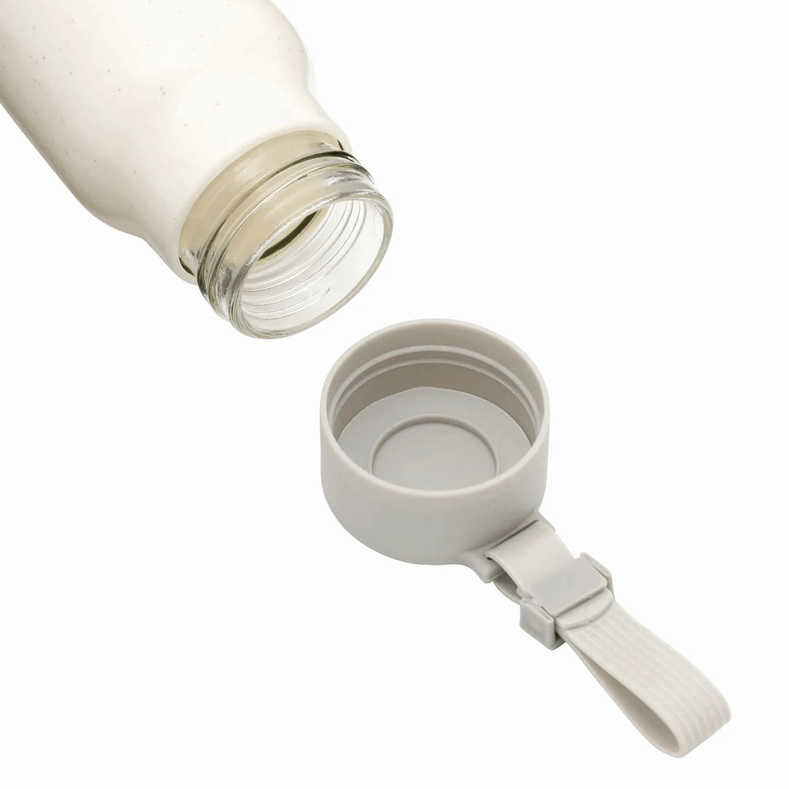 MECOZI DRINK - Glas-Trinkflasche mit Ummantelung, beige – Bild 5