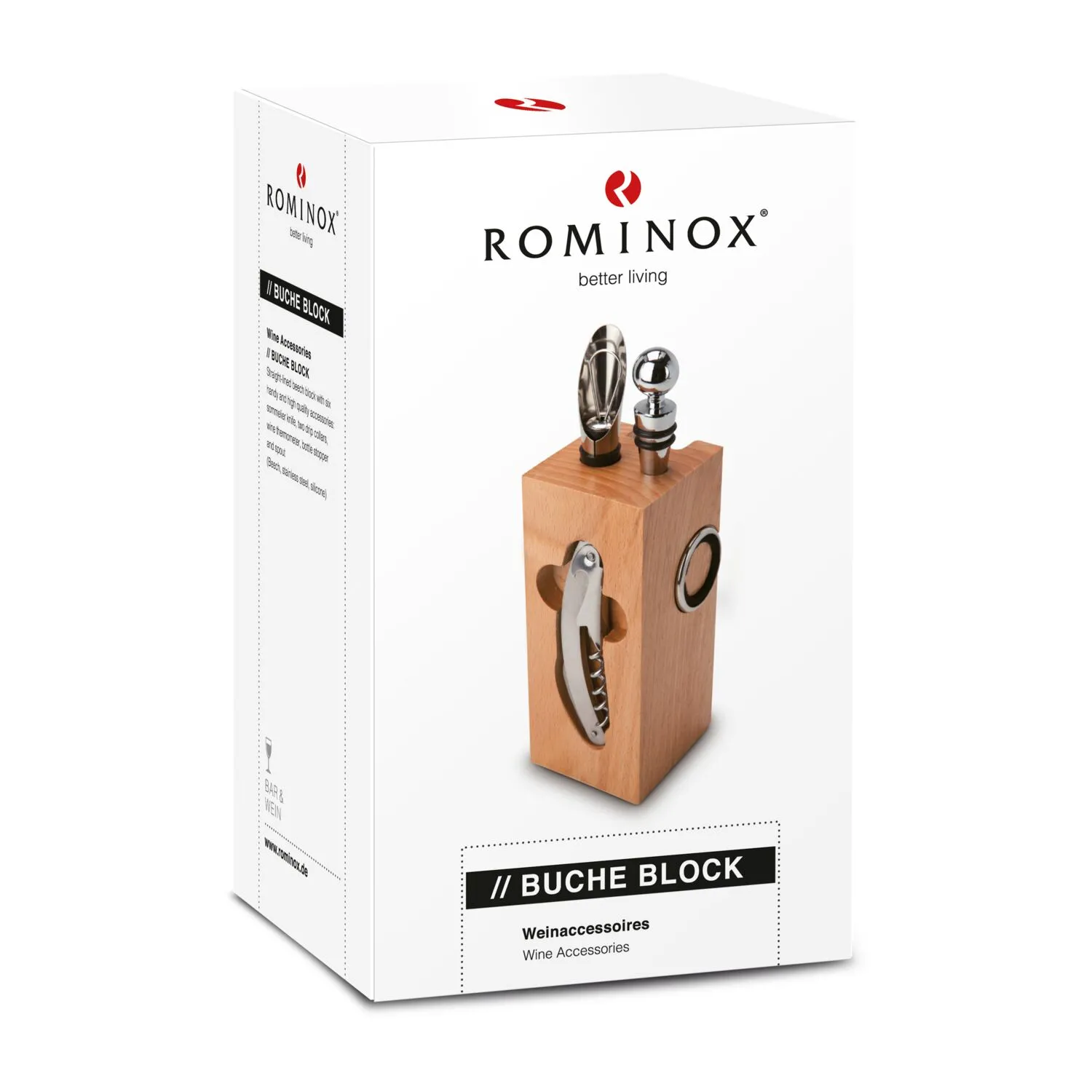 Geschenkset / Präsenteset: Buche-Block mit Wein, orange – Bild 4