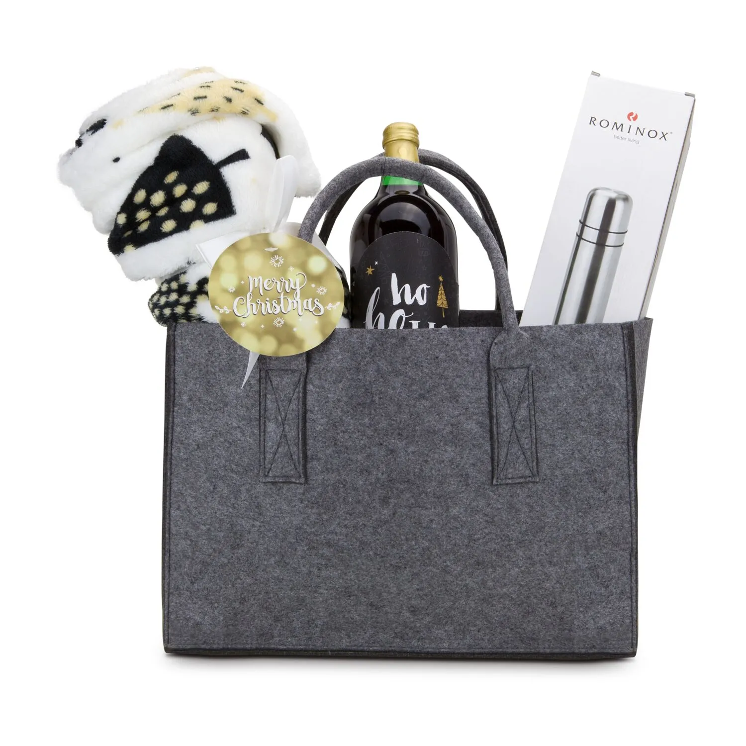 Geschenkset / Präsenteset: Gemütliche Filztasche, grau – Bild 2