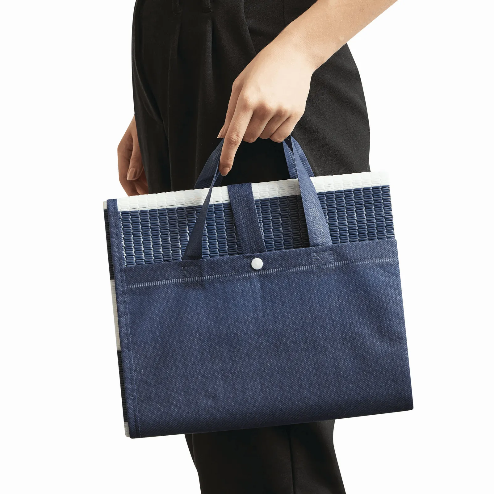 MARINA - Maritime Strandmatte blau, weiß, blau, weiß – Bild 6