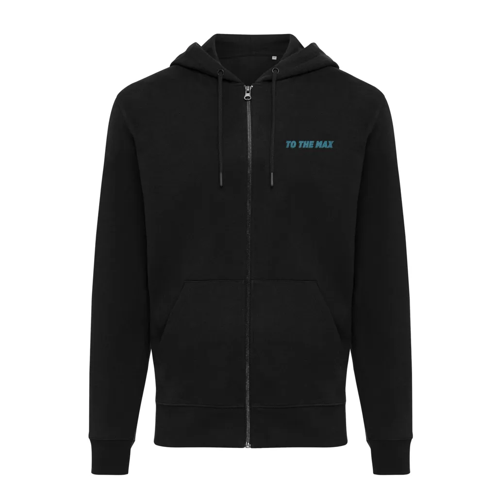 IQONIQ Abisko Zip-Kapuzenpullover aus recycelter Baumwolle, schwarz – Bild 4