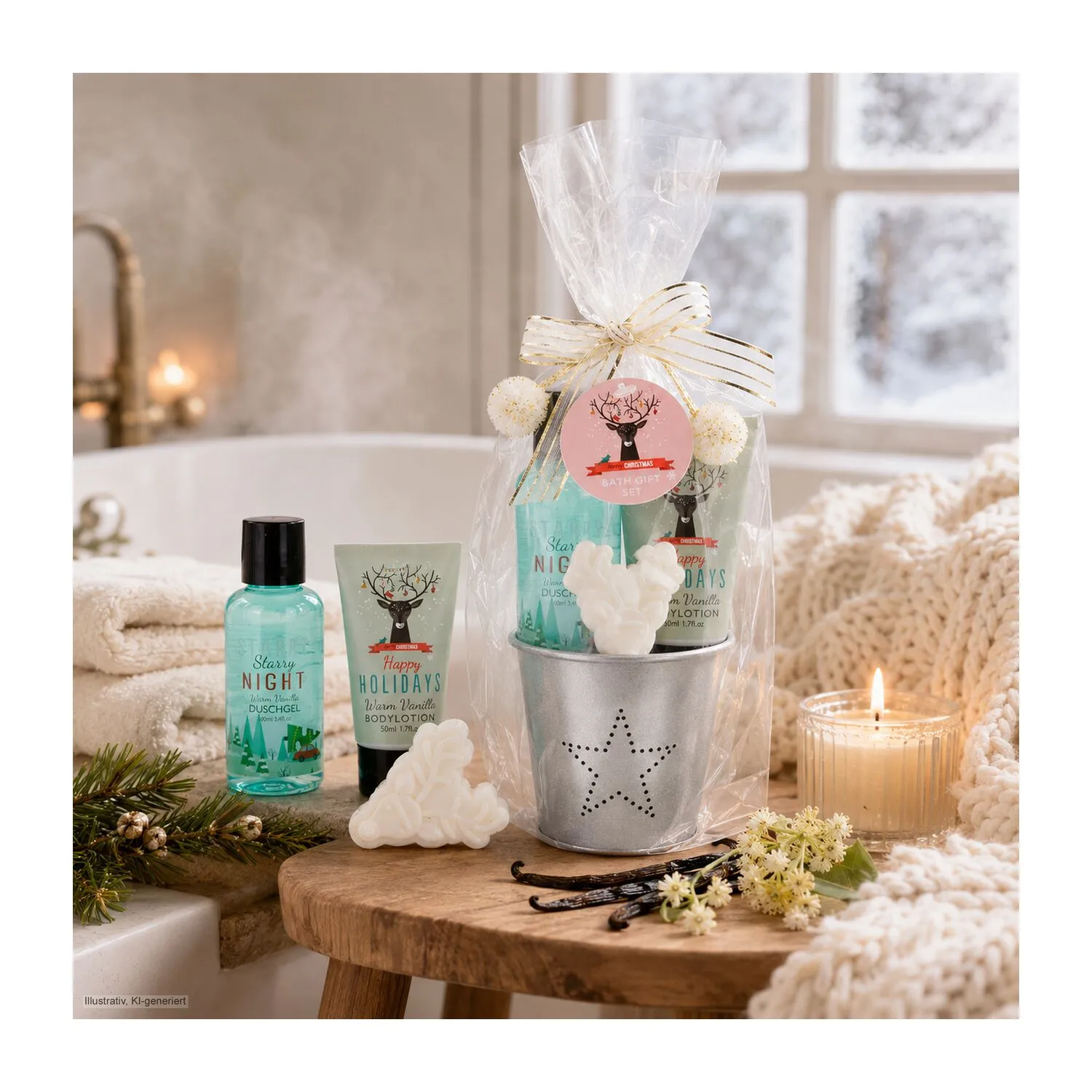 Wellness-Geschenkset: Happy Holidays, silber – Bild 6