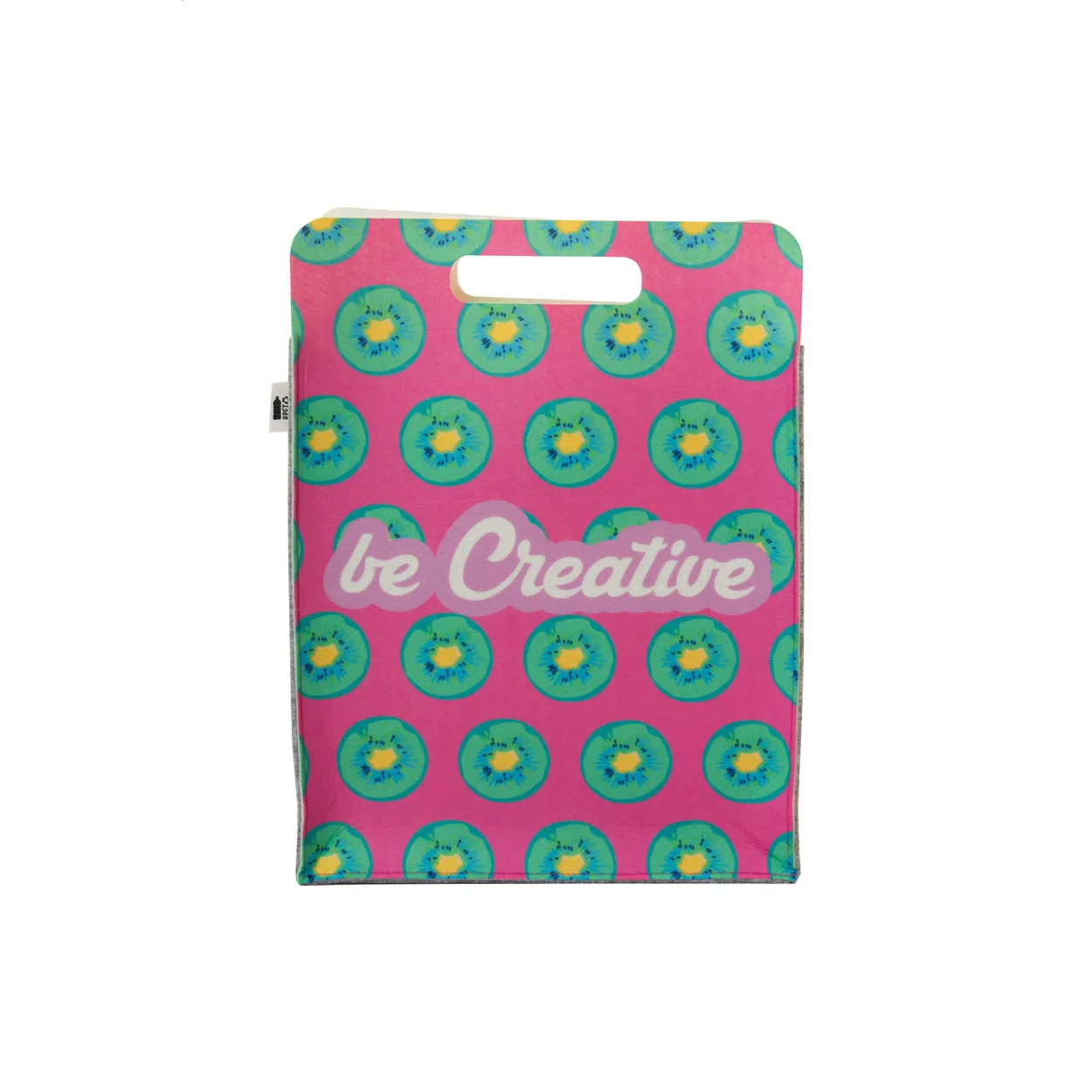 individuelle RPET Einkaufstasche CreaFelt Shop D, weiß, grau – Bild 7