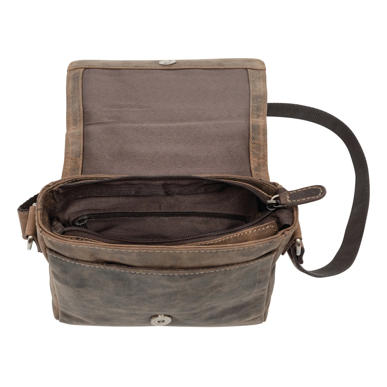 WILDERNESS - Echtleder-Tasche braun, braun – Bild 5