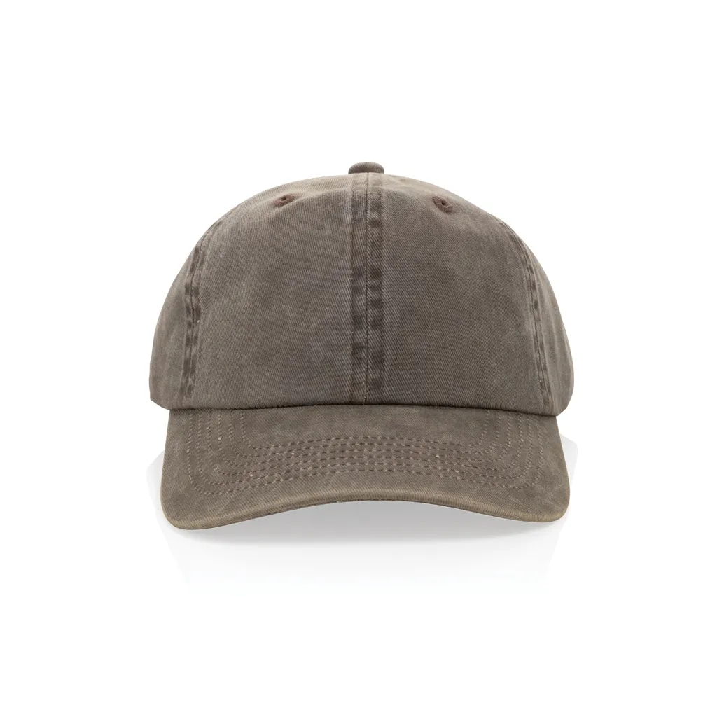 BEAU AWARE™ Washed 6-Panel Kappe aus 270gr/m² Baumwolltwill, braun – Bild 3