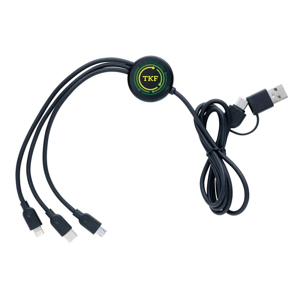 4-in-1 60W-Kabel aus RCS rec. TPE und recyceltem ABS, schwarz – Bild 3