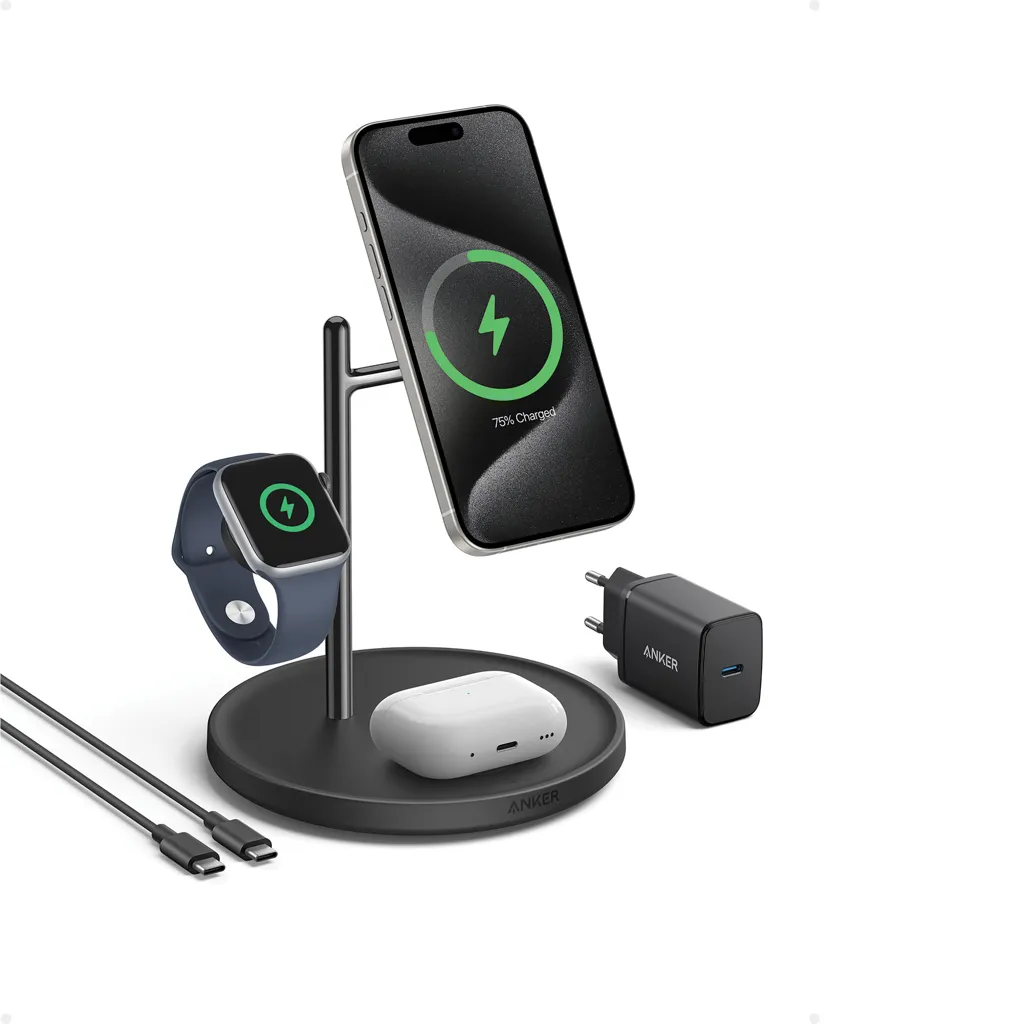 Anker MagGo Kabellose Ladestation (3-in-1 Ständer), schwarz – Bild 3