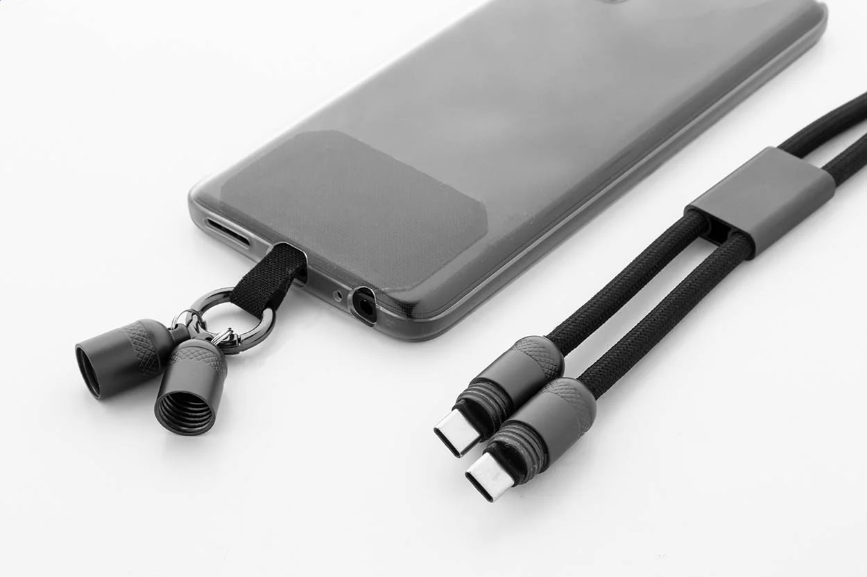 60W Handy-Lanyard-Kabel RPET Fastly, schwarz – Bild 5