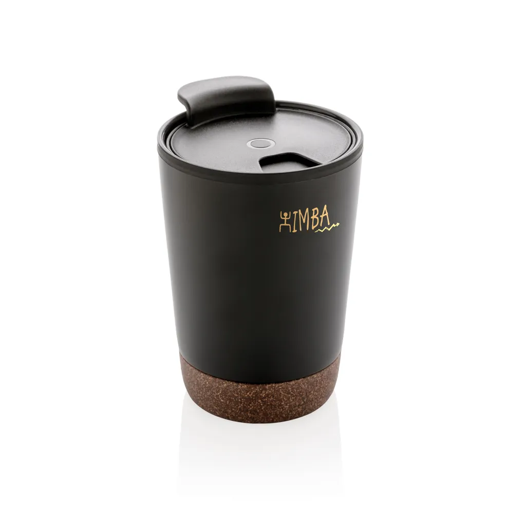 RCS recycelter Edelstahl-Kaffeebecher mit Kork, schwarz – Bild 4