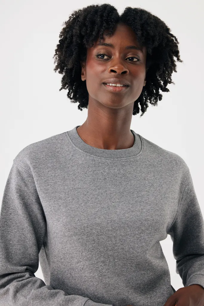 IQONIQ Torla Rundhals-Pullover aus recycelter Baumwolle, light heather anthracite – Bild 8