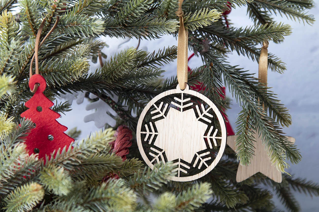 Weihnachtsbaumschmuck Lundamo, Snowflake, natur, gold – Bild 2