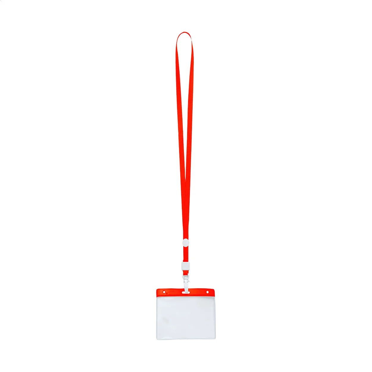 Ausweishülle Ballek mit Lanyard, rot, transparent – Bild 2