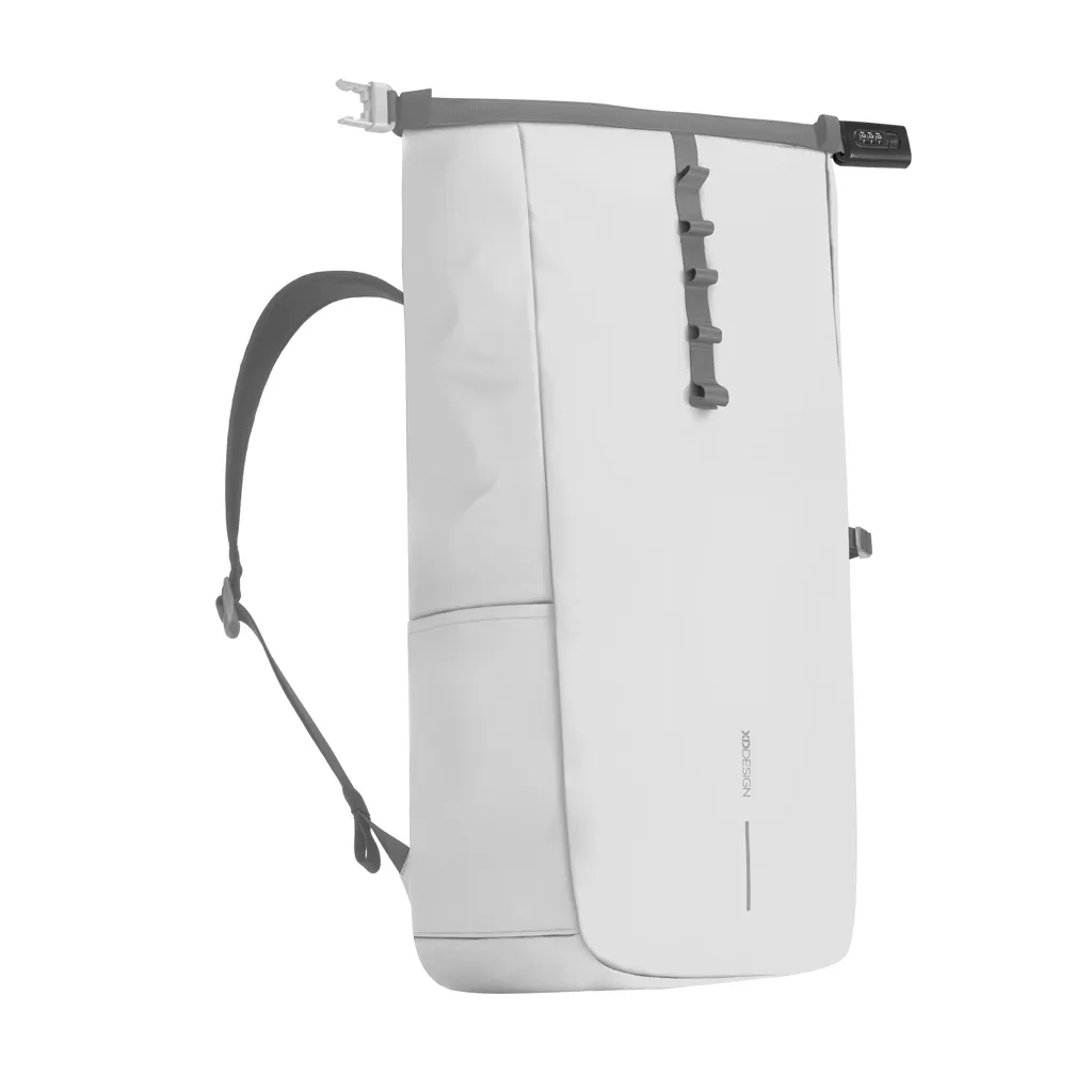 Urban wasserabweisender Anti-Diebstahl Rucksack, off white – Bild 6