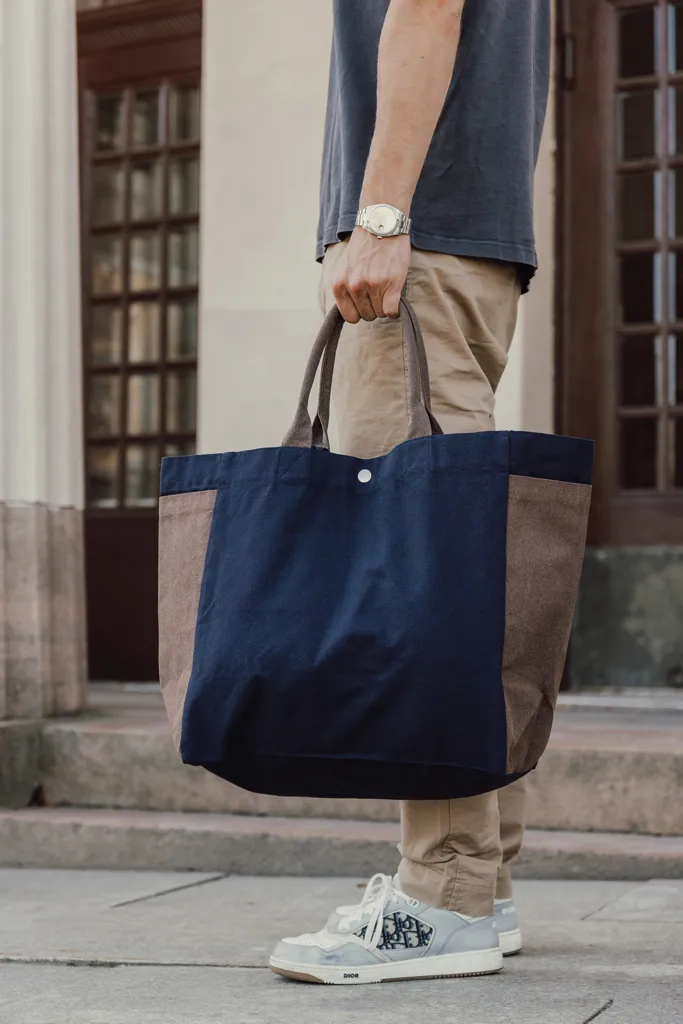 BEAU AWARE™ Allround-Shopper aus rec. Canvas 400gr/m², navy blau – Bild 5
