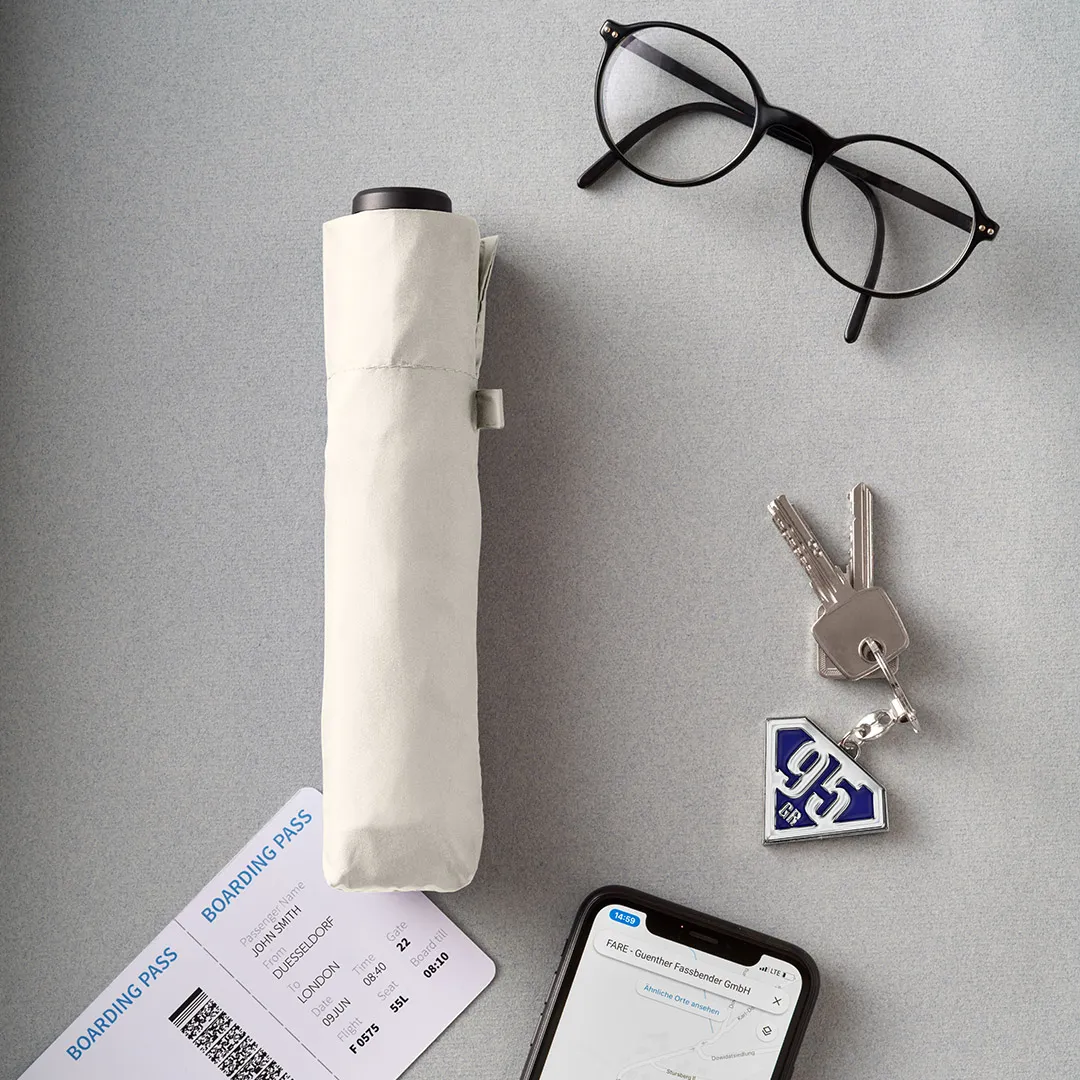 Mini-Taschenschirm FARE® FiligRain Only95, creme – Bild 9