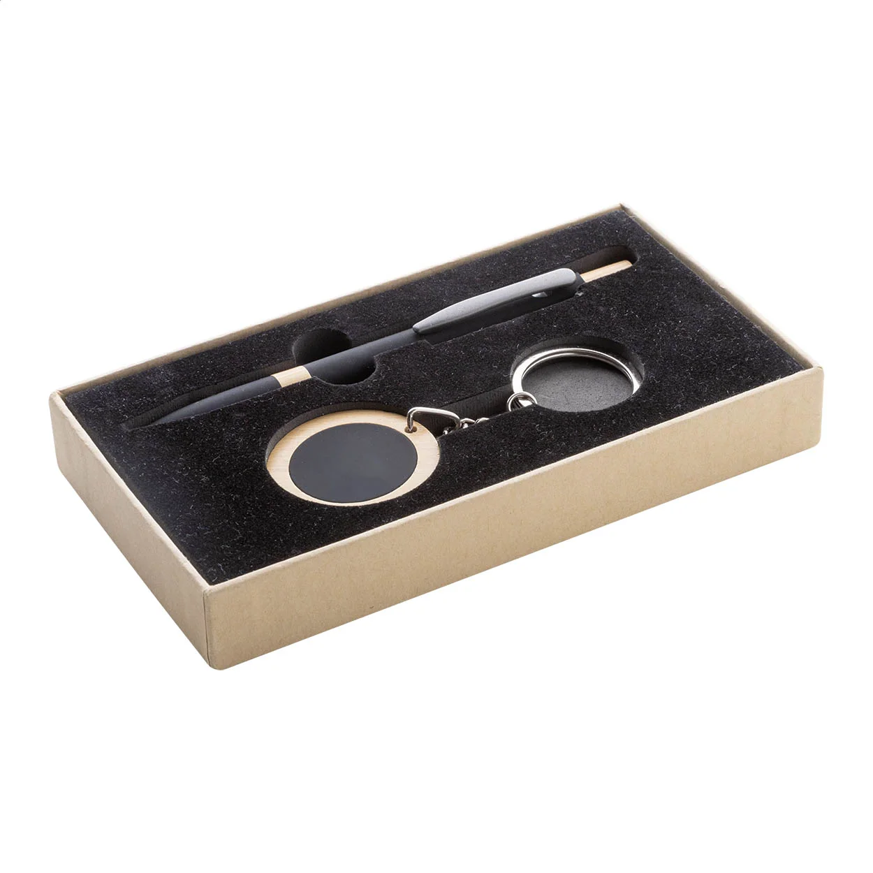 Geschenkset Kugelschreiber und Schlüsselanhänger Specuset, schwarz – Bild 2
